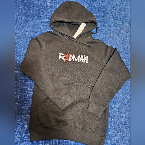 NEW Dennis Rodman Black Hoodie Sweater Men Small Chicago Bulls - Picture 2 of 6